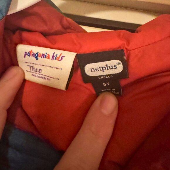Patagonia Staple Blue Hi-Low Puffer Jacket — Size 5T - Picture 3 of 3